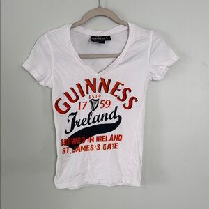Guinness Women's White and Red Graphic Tee